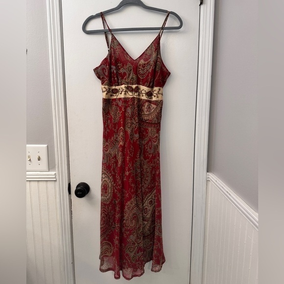 Ash & Sara Paisley Print Embellished Midi Dress Size XS - Picture 5 of 9